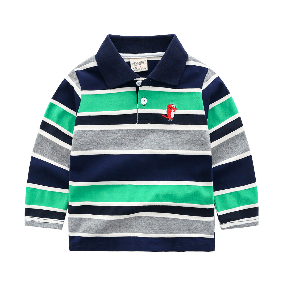 [513226] - Atasan Anak Cowok Kaos Polo - Motif Dino Line