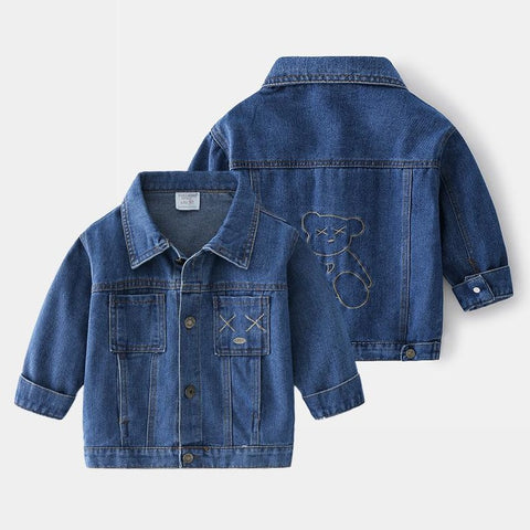 [513243] - Atasan Anak Jaket Jeans Polos - Motif Baby Bear