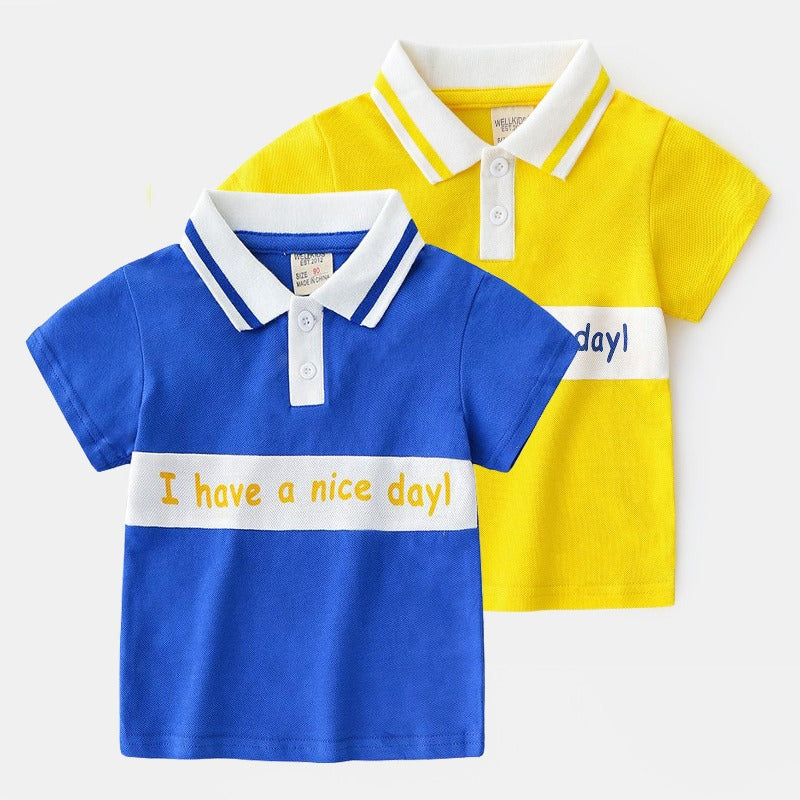 [513249] - Fashion Atasan Kaos Polo Anak Import - Motif Nice Day