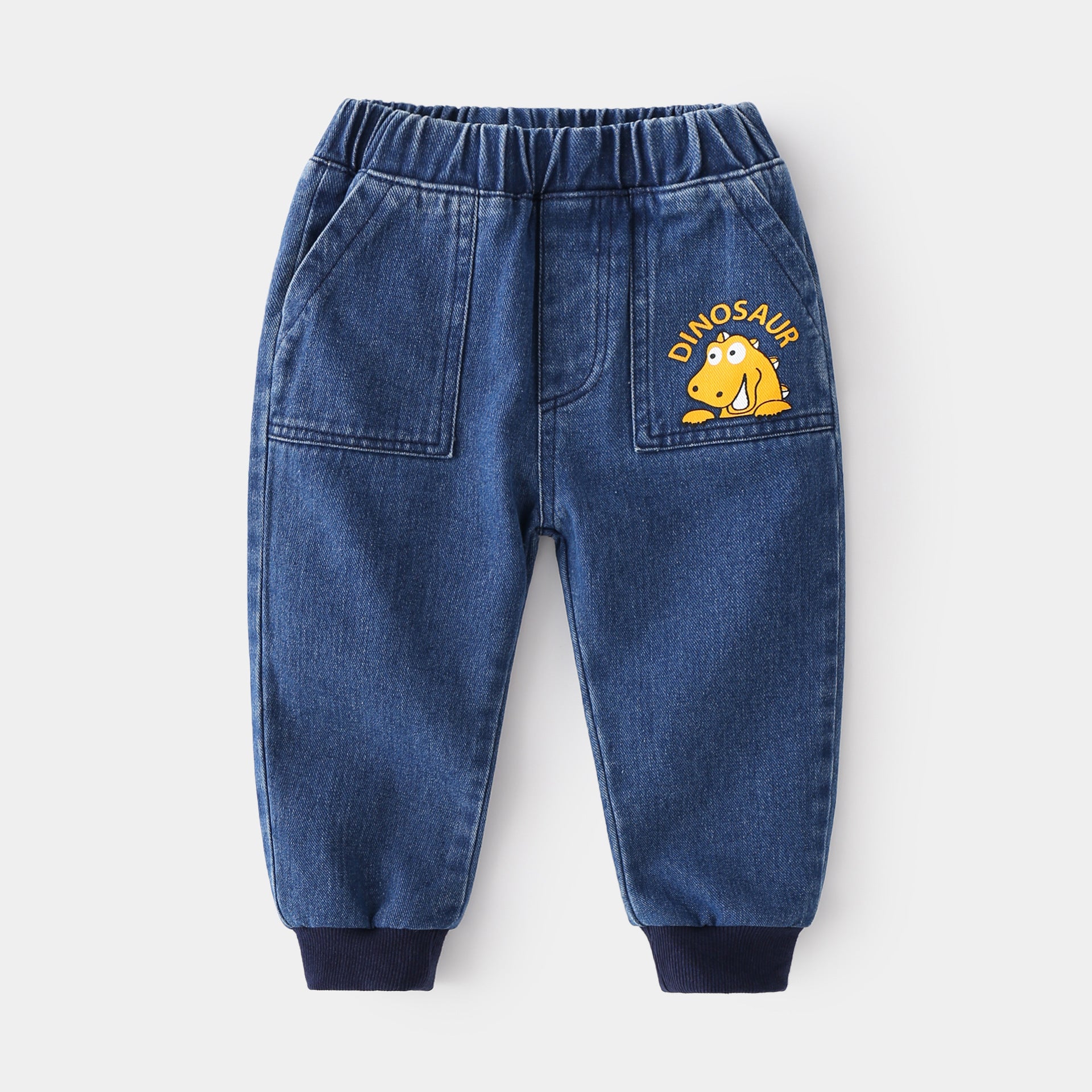 [513261] - Bawahan / Fashion Celana Jogger Jeans Anak - Motif Dinosaur Pouch