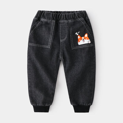 [513293] - Bawahan / Celana Jogger Jeans Style Anak - Motif Animal Cartoon