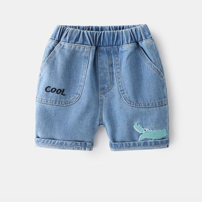 [513311] - Bawahan Pendek / Celana Jeans Anak - Motif Crocodile Cool Bordir