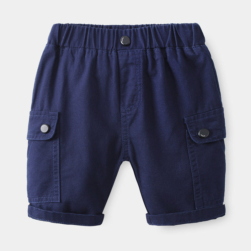 [513332] - Bawahan Pendek / Celana Style Santai Anak Import - Motif Button Pouch