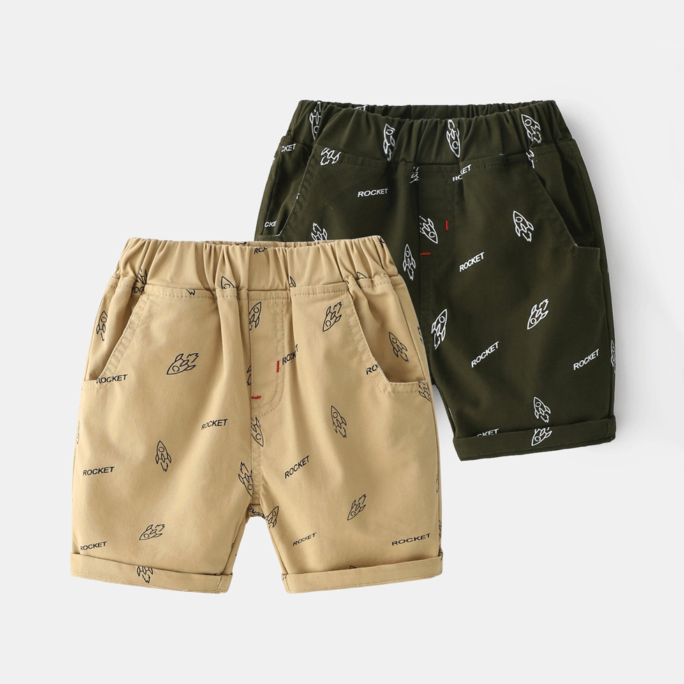 [513339] - Bawahan Pendek / Celana Style Santai Anak - Motif Space Rocket