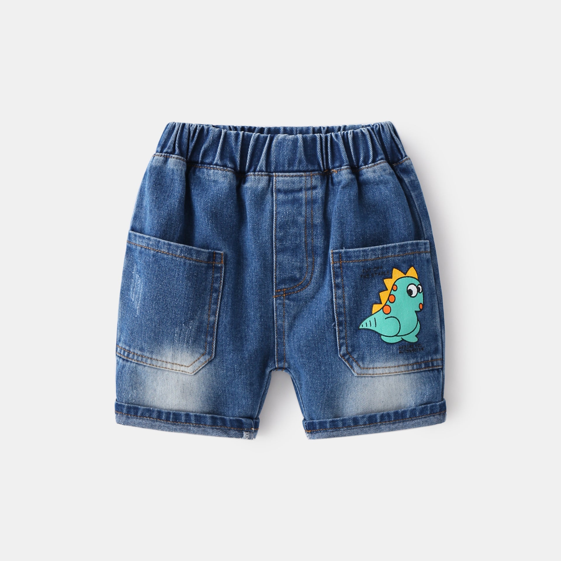 [513349] - Celana Jeans Pendek Fashion Anak - Motif Dino Pouch