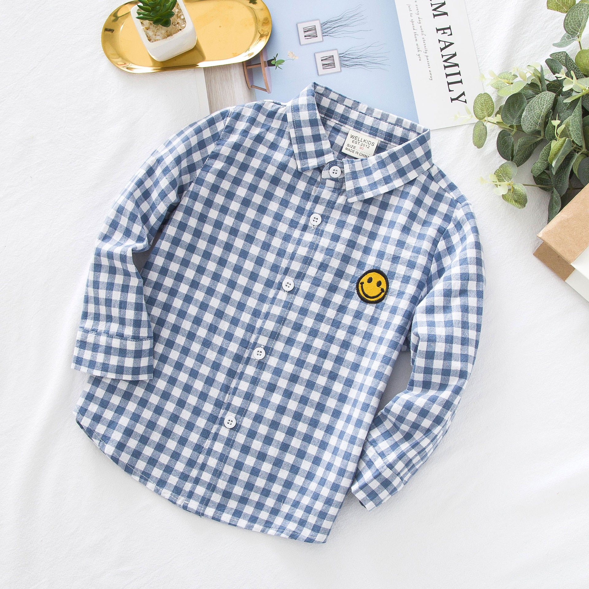 [513379] - Atasan Kemeja Fashion Anak Cowok - Motif Casual Smile