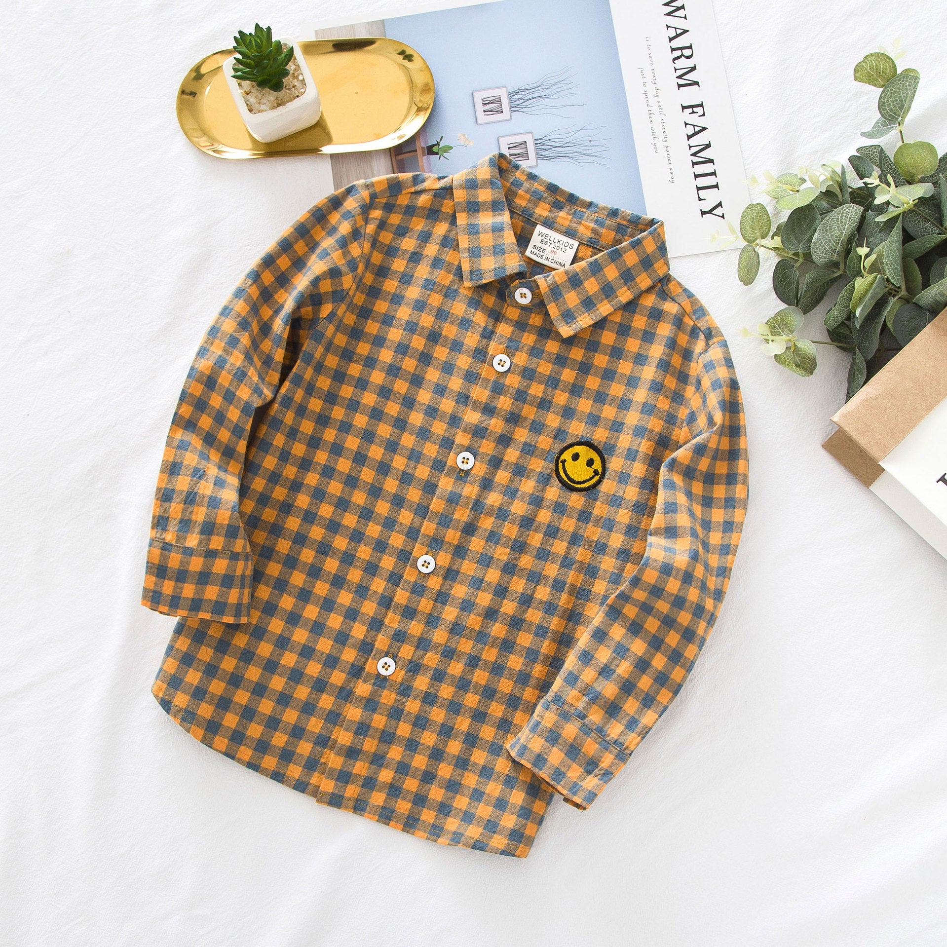 [513379] - Atasan Kemeja Fashion Anak Cowok - Motif Casual Smile