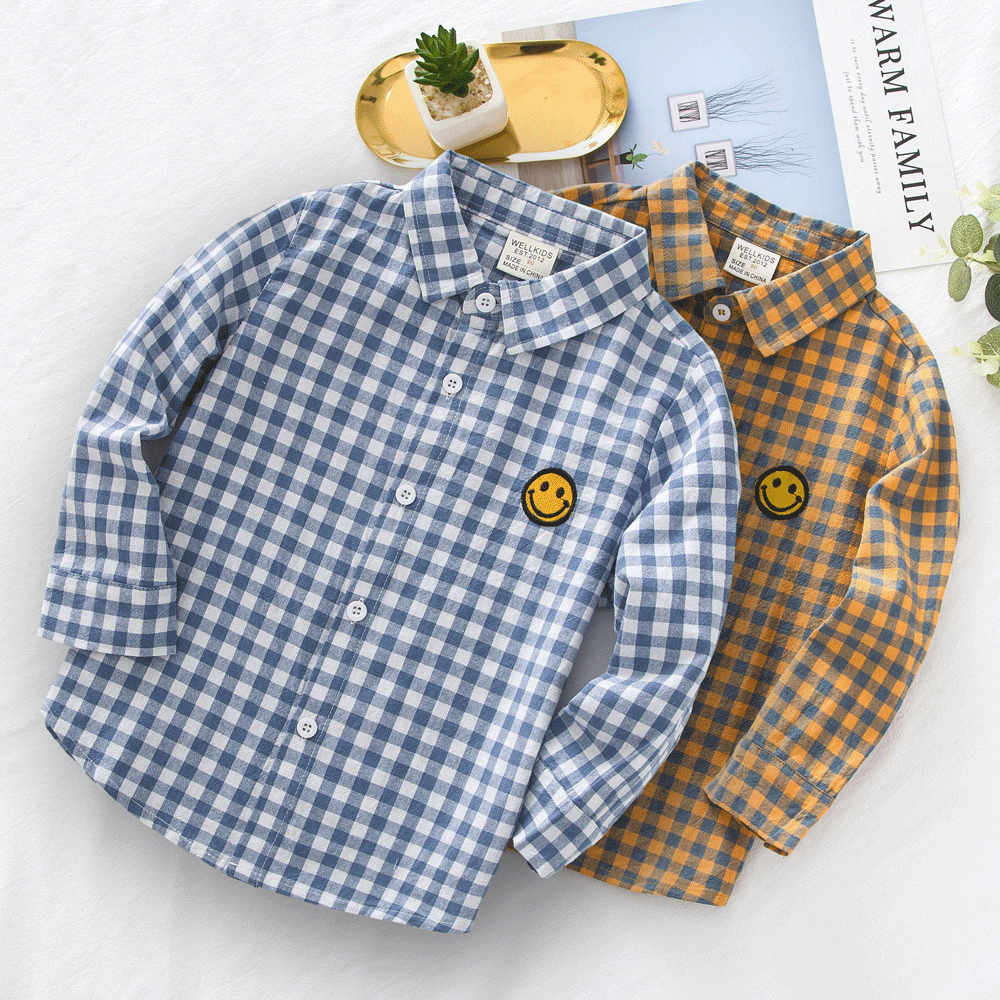 [513379] - Atasan Kemeja Fashion Anak Cowok - Motif Casual Smile