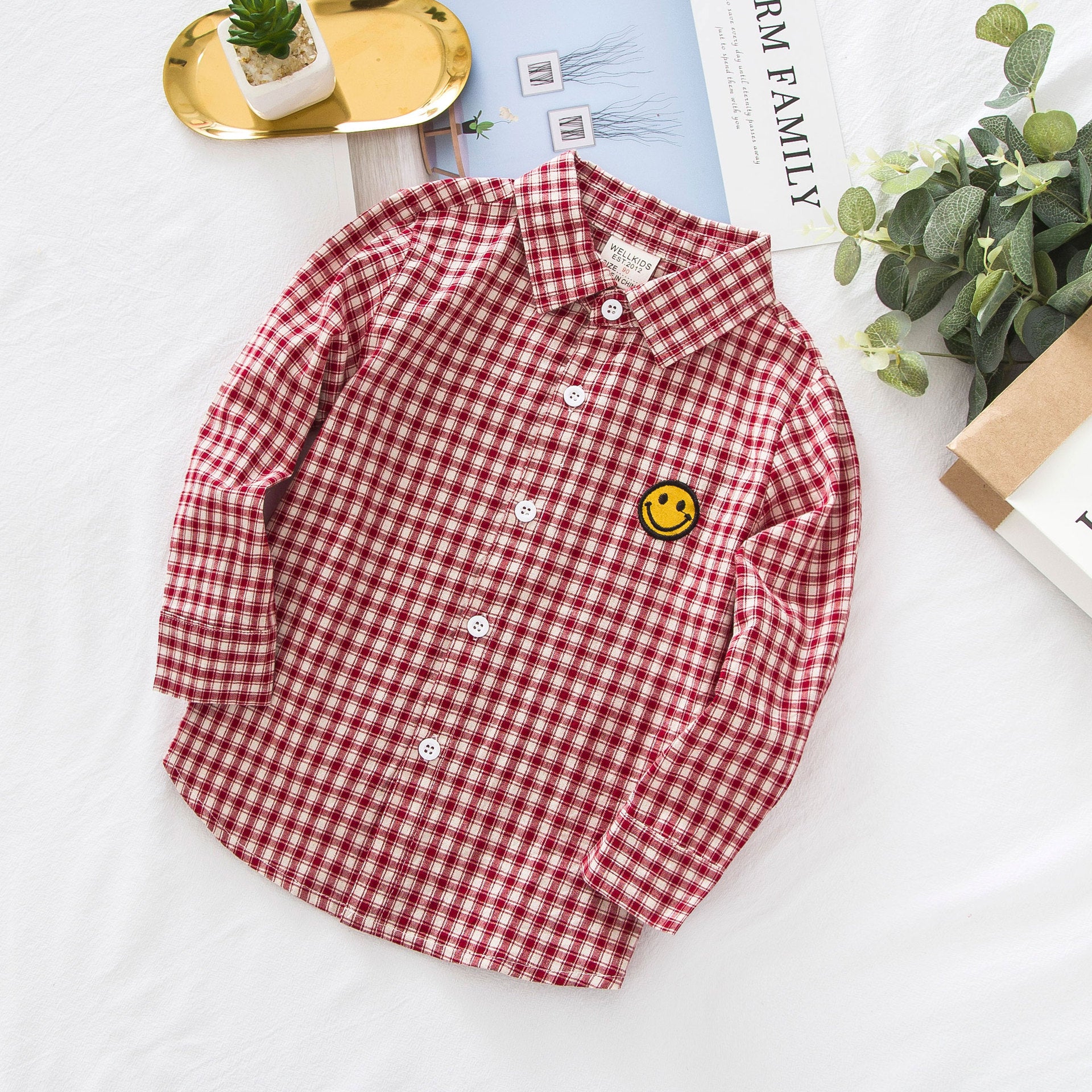[513379] - Atasan Kemeja Fashion Anak Cowok - Motif Casual Smile