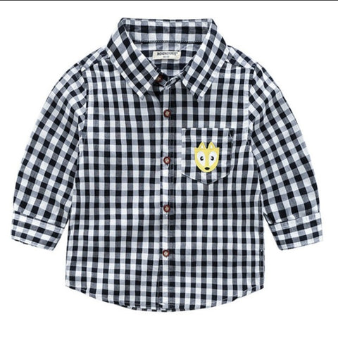 [513382] - Atasan Kemeja Fashion Anak Cowok - Motif Fox Tartan