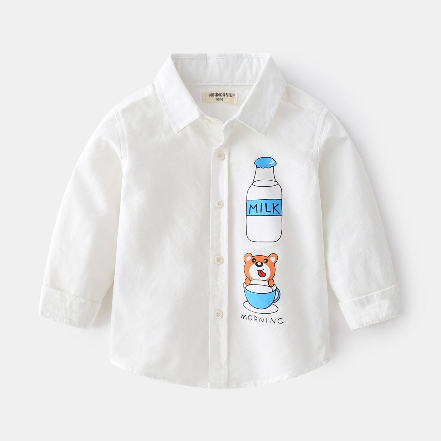 [513426] - Baju Atasan Import Kemeja Anak - Motif Milk Bear