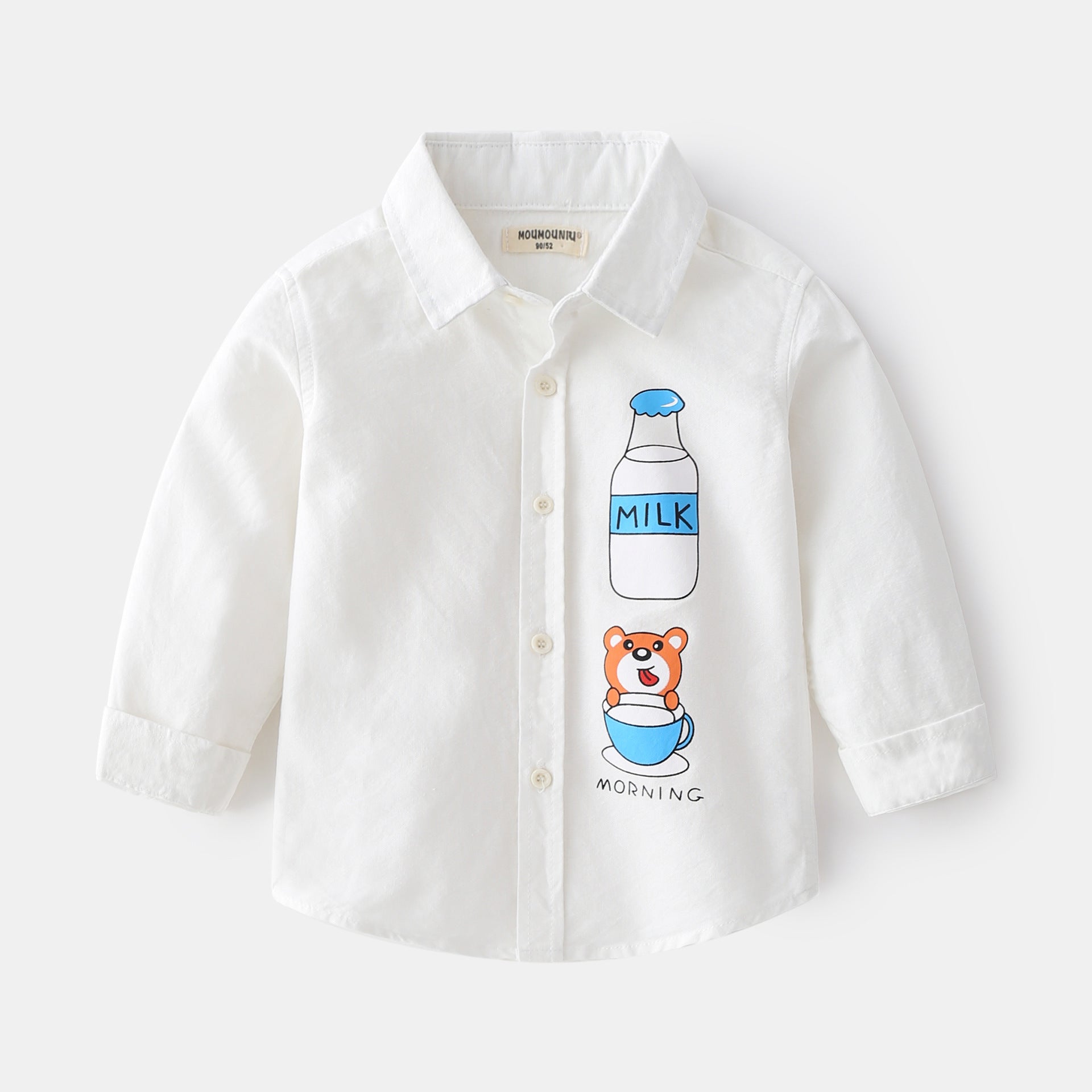 [513426] - Baju Atasan Import Kemeja Anak - Motif Milk Bear