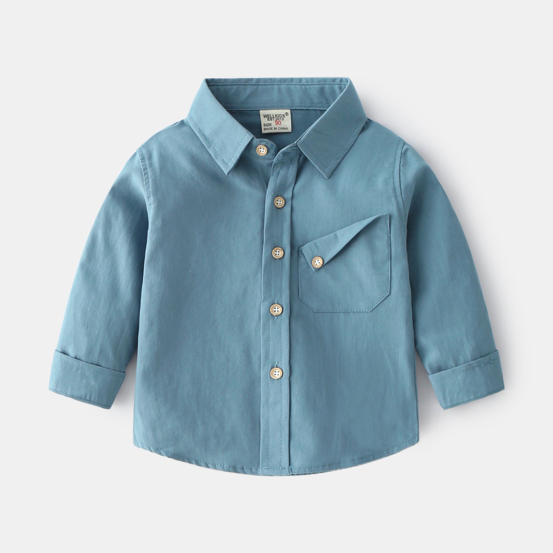 [513427] - Baju Atasan Kemeja Polos Anak - Motif Saggy Pockets