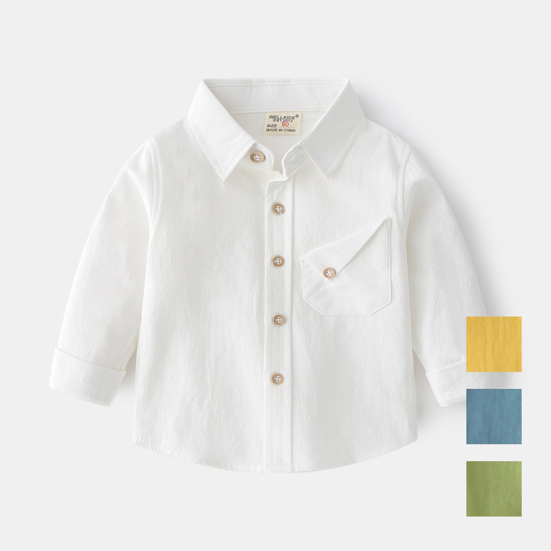 [513427] - Baju Atasan Kemeja Polos Anak - Motif Saggy Pockets
