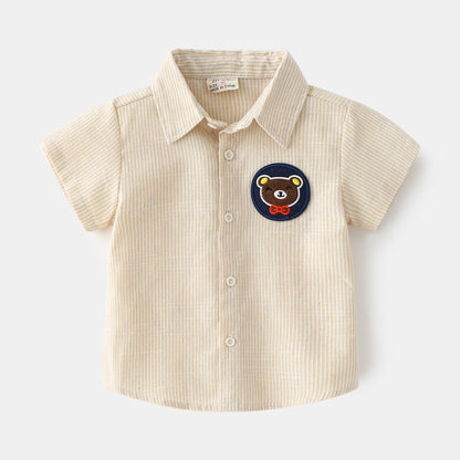 [513460] - Atasan Kemeja Anak / Baju Kemeja Import Anak - Motif Sweet Bear