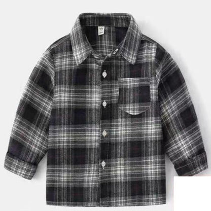 [513485] - Baju Atasan Kemeja Anak - Motif Slashing Line