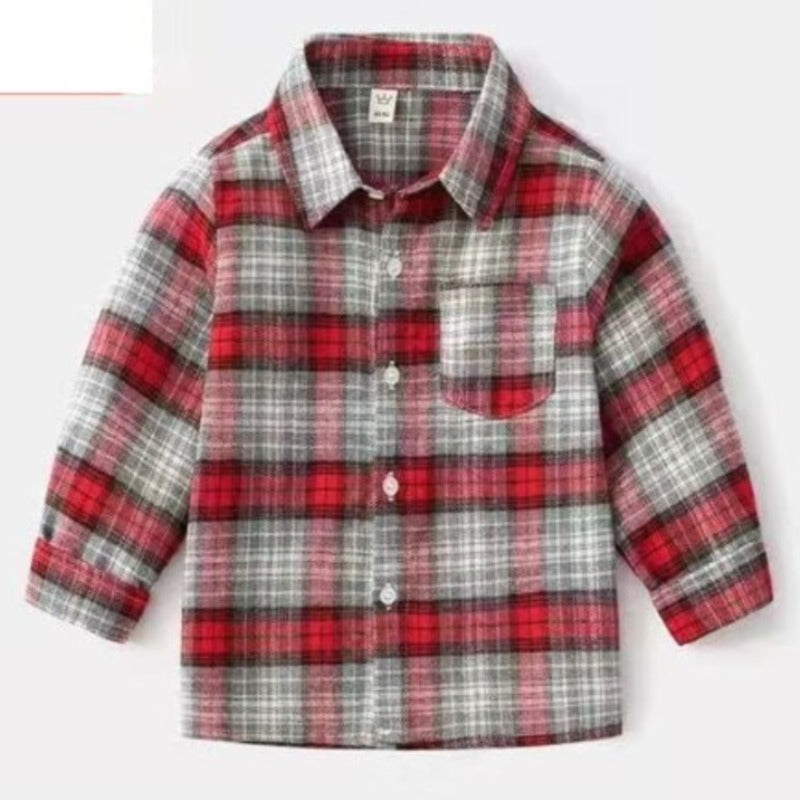 [513485] - Baju Atasan Kemeja Anak - Motif Slashing Line