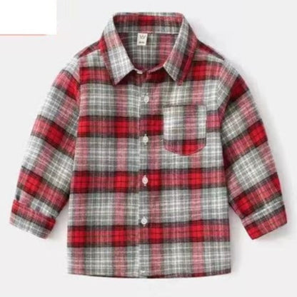 [513485] - Baju Atasan Kemeja Anak - Motif Slashing Line
