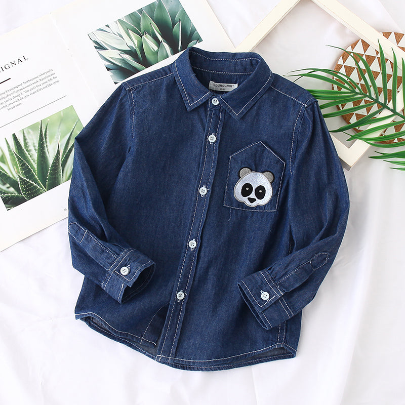 [513490] - Baju Atasan Kemeja Anak - Motif Panda Face