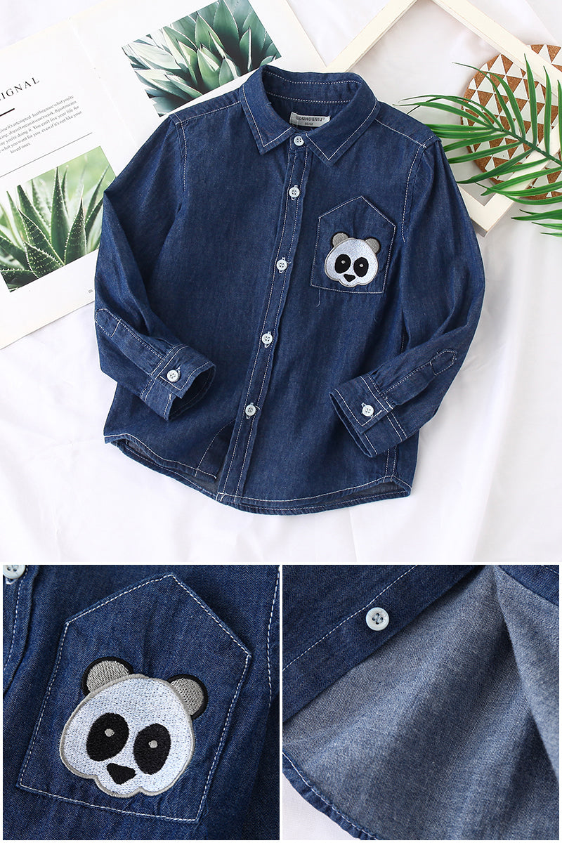 [513490] - Baju Atasan Kemeja Anak - Motif Panda Face
