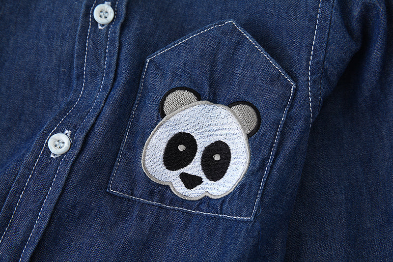[513490] - Baju Atasan Import Kemeja Anak - Motif Panda Face