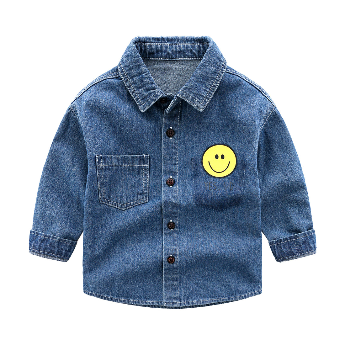 [513493] - Baju Atasan Import Kemeja Anak - Motif Smile Pouch