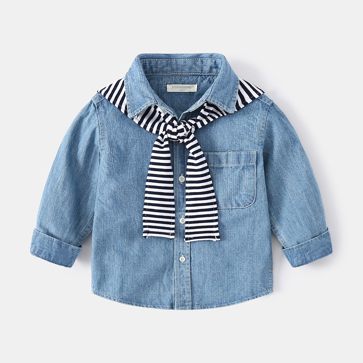 [513499] - Atasan Kemeja Jeans Fashion Anak - Motif Sailor Tie