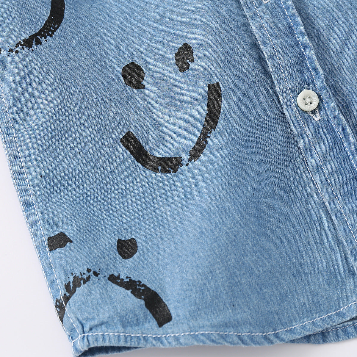 [513507] - Baju Atasan Import Kemeja Anak - Motif Sneaky Smile