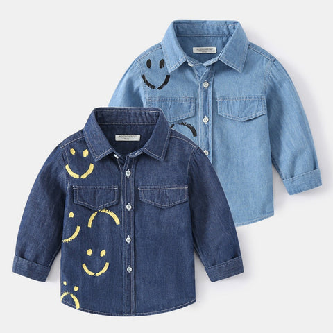 [513507] - Baju Atasan Kemeja Anak - Motif Sneaky Smile