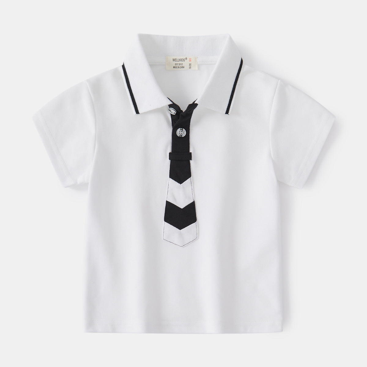 [513540] - Atasan Kaos Kerah Polo Berdasi Lengan Pendek Anak Laki-laki - Motif Neat Tie