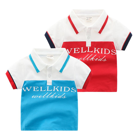 [513544] - Atasan Kaos Kerah Polo Lengan Pendek Anak Laki-laki - Motif Well Shirt