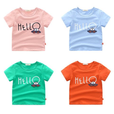 [513545] - 3D Atasan Kaos Lengan Pendek Anak Cowok Cewek - Motif Hello Car