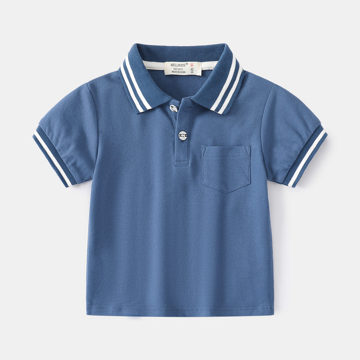 [513546] - Atasan Kaos Kerah Polo Lengan Pendek Anak Laki-laki - Motif Plain Lines