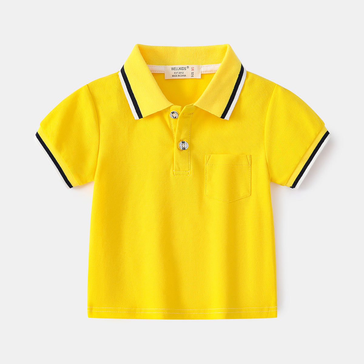 [513546] - Atasan Kaos Kerah Polo Lengan Pendek Anak Laki-laki - Motif Plain Lines