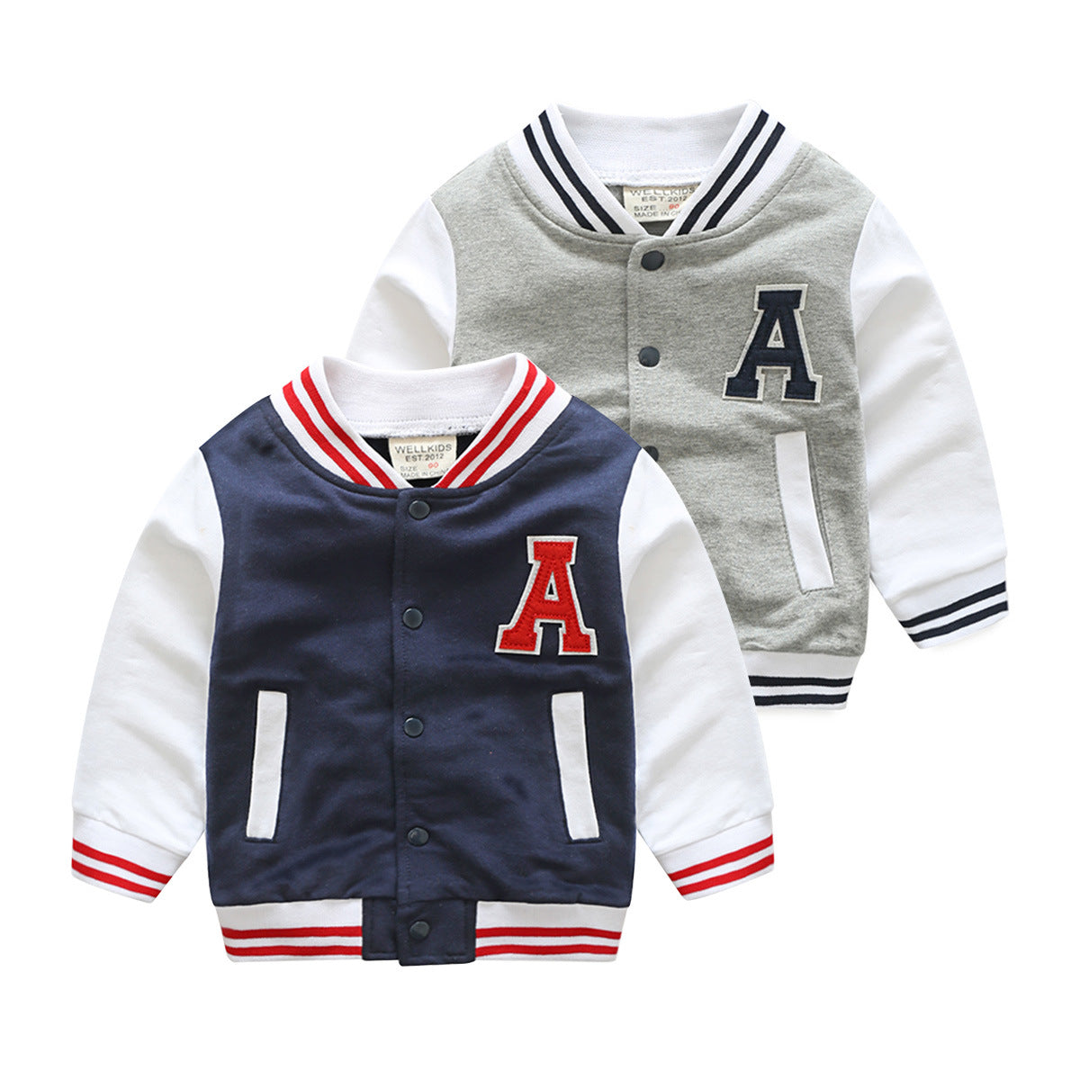 [513548] - Atasan Jaket Baseball Lengan Panjang Anak Laki-laki - Motif A Line