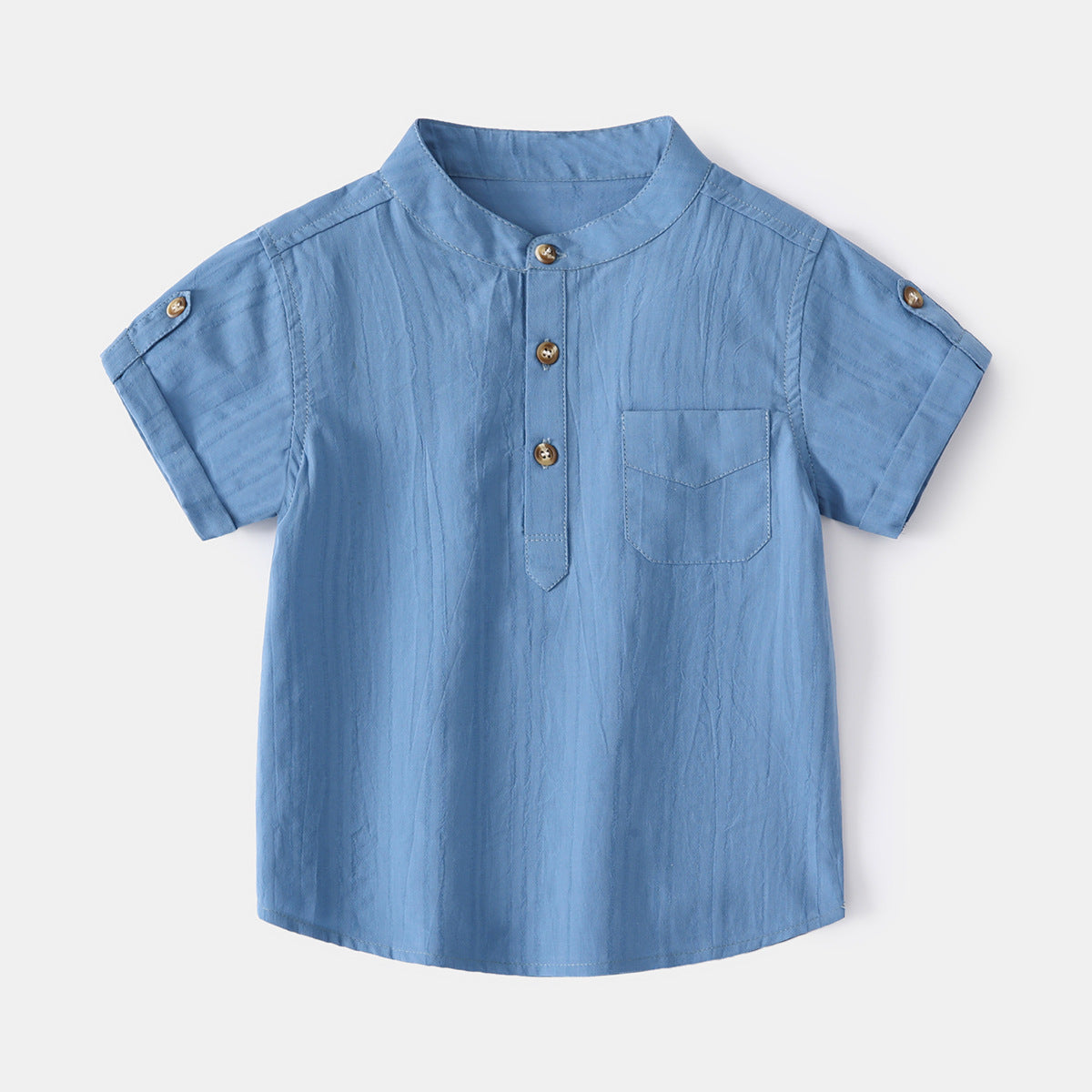 [513554] - Atasan Kemeja Koko Polos Lengan Pendek Anak Cowok - Motif Neat Plain