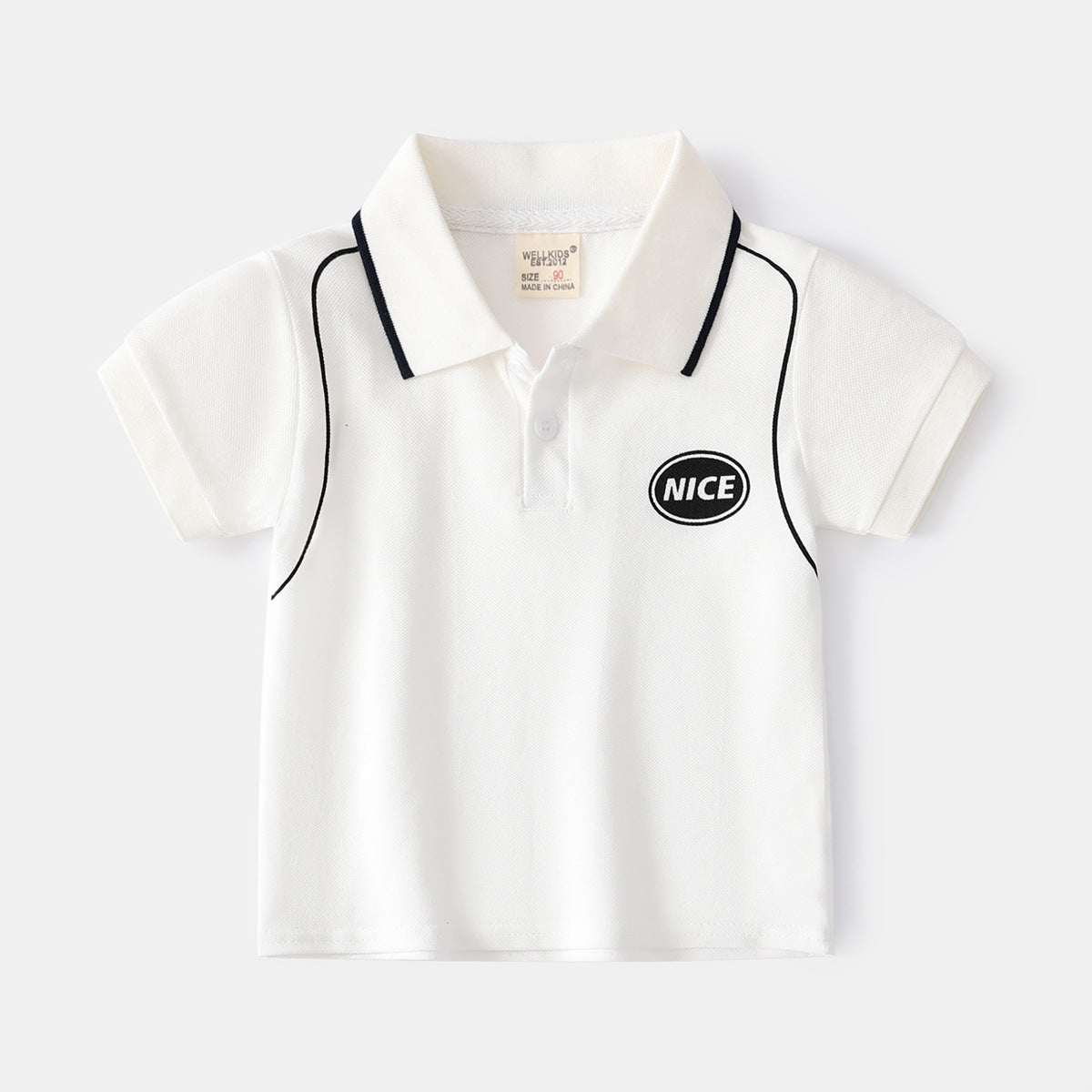 [513559] - Atasan Kaos Lengan Pendek Polo Kerah Anak Laki-laki - Motif Thin line