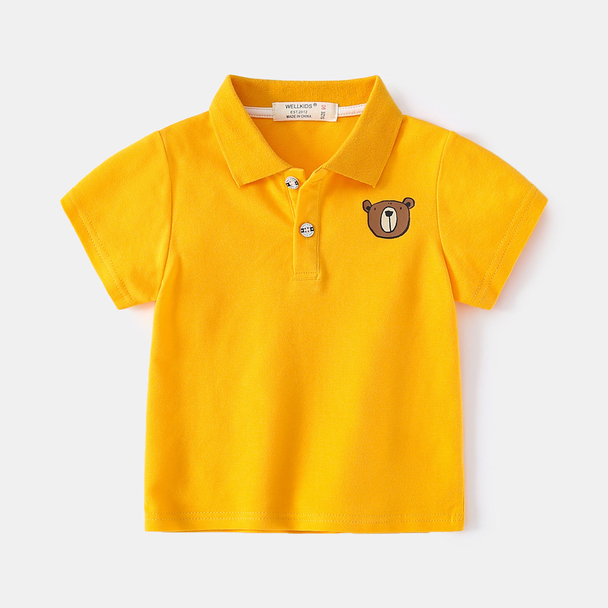 [513565] - Atasan Kaos Polo Kerah Lengan Pendek Anak Laki-laki - Motif Mini Bear