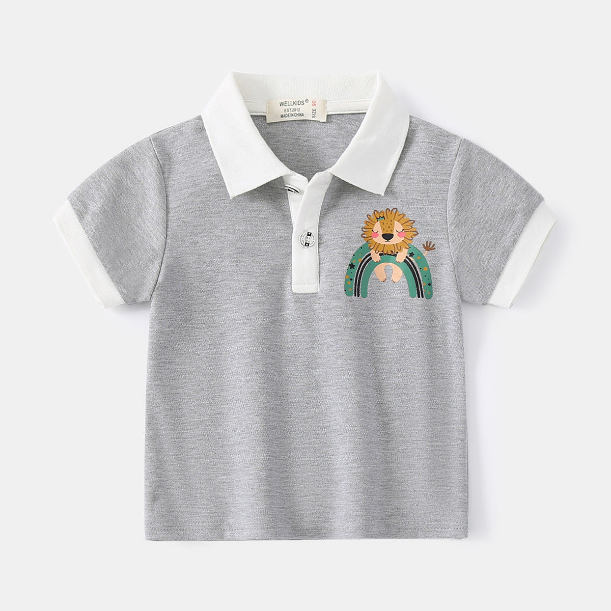 [513572] - Atasan Kaos Polo Kerah Lengan Pendek Anak Laki-laki - Motif Arch Bridge