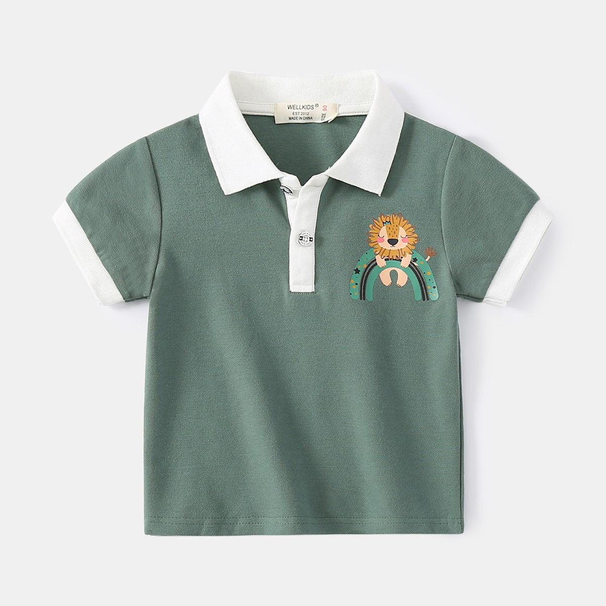 [513572] - Atasan Kaos Polo Kerah Lengan Pendek Anak Laki-laki - Motif Arch Bridge