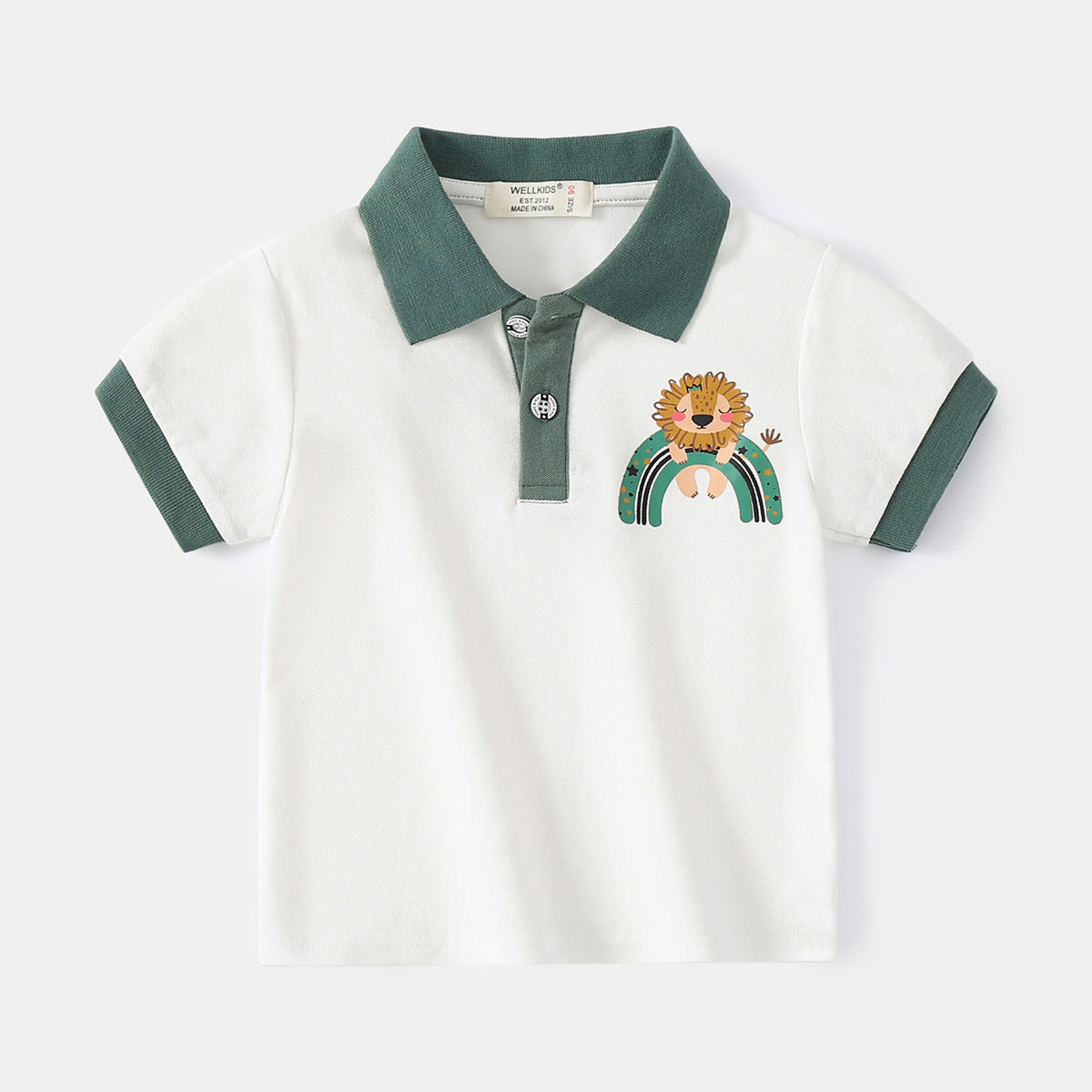 [513572] - Atasan Kaos Polo Kerah Lengan Pendek Anak Laki-laki - Motif Arch Bridge