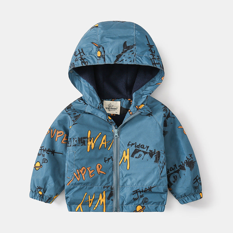 [513579] - Atasan Jaket Hoodie Parasut Lengan Panjang Anak Laki-laki - Motif Super Way