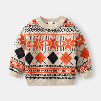[513586] - Atasan Sweater Rajut Lengan Panjang Anak Cowok Cewek - Motif Abstract Geometry ko