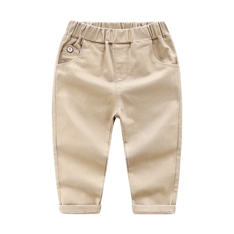 [513601] - Bawahan Celana Panjang Chino Polos Import Anak Laki-Laki - Motif Button Pocket