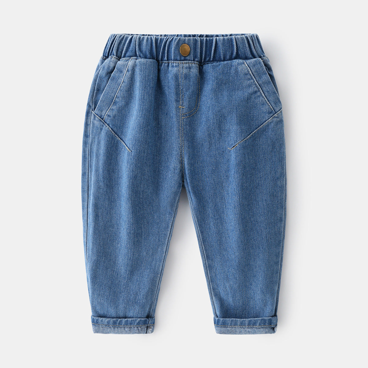 [513604] - Bawahan Celana Panjang Jeans Polos Anak Laki-Laki - Motif Side Curved