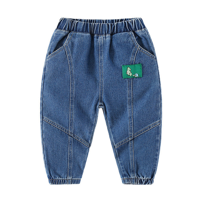 [513607] - Bawahan Celana Panjang Jeans Anak Cowok - Motif Small Dino