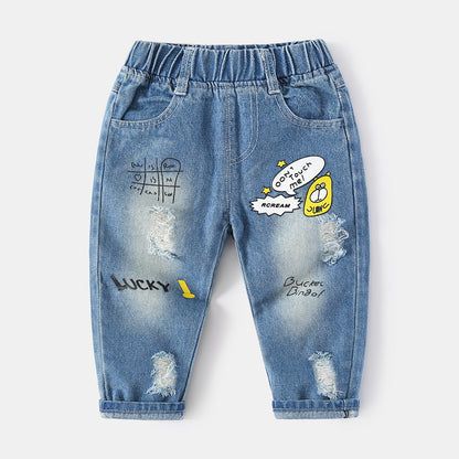 [513609] - Bawahan Celana Panjang Jeans Ripped Sobek Anak Laki-Laki - Motif Touch Me!