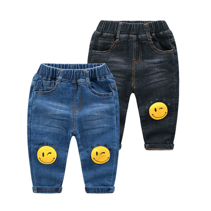 [513623] - Bawahan Celana Panjang Jeans Anak Cowok - Motif Happy Wink