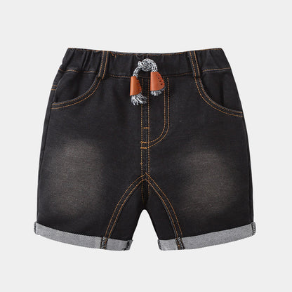 [513627] - Bawahan Celana Pendek Jeans Tali Import Anak Cowok - Motif Plain Tie