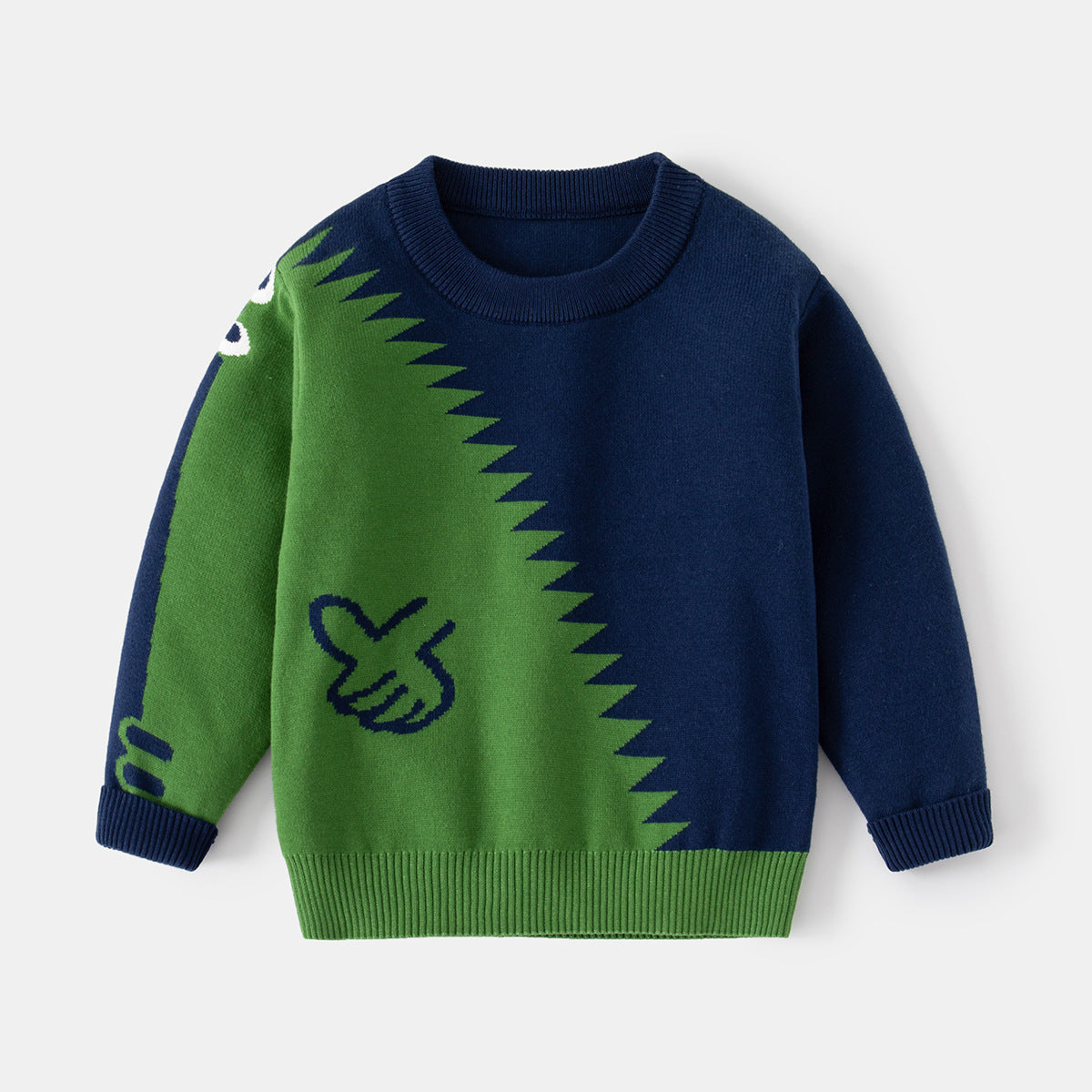 [513638] - Atasan Sweater Crewneck Lengan Panjang Anak Laki-Laki - Motif Dino Okay